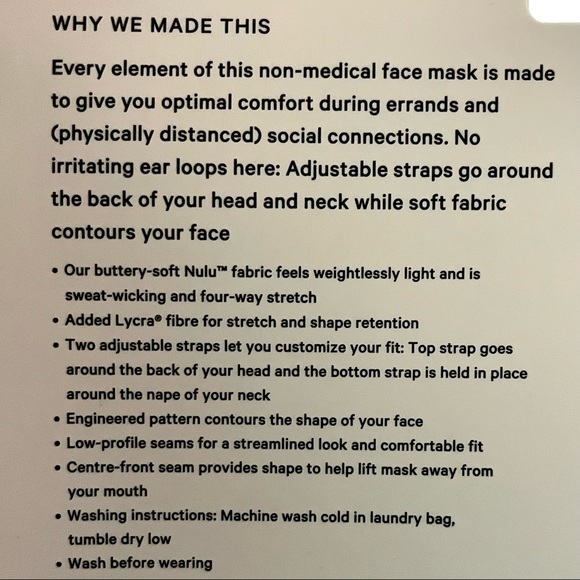 Lululemon double strap Face Mask Nulu dark red NIB - Picture 11 of 14